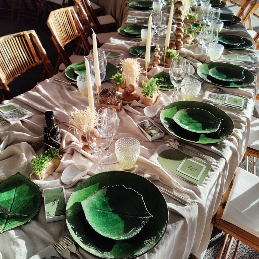 Château de Drogenbos Autumn Table Corporate table view mushrooms